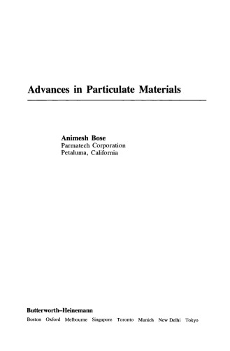 Advances in Particulate Materials