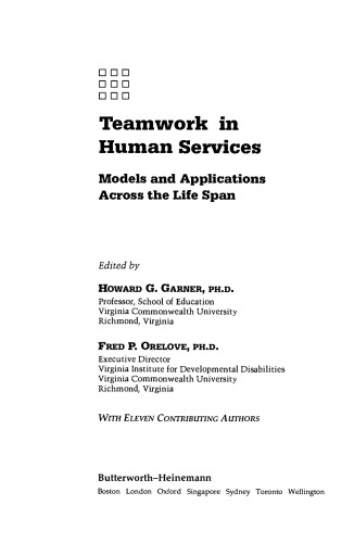 Teamwork in Human Services. Models and Applications across the Life Span