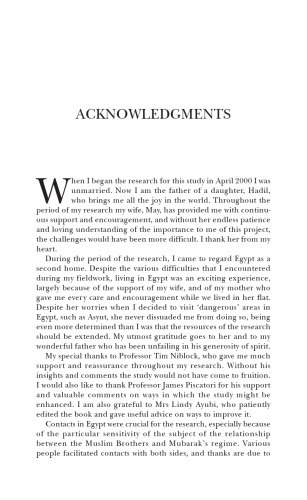 In Pursuit of Legitimacy: The Muslim Brothers and Mubarak, 1982–2000