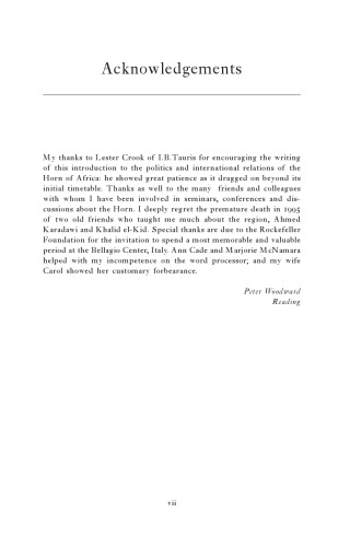 The Horn of Africa: State, Politics and International Relations