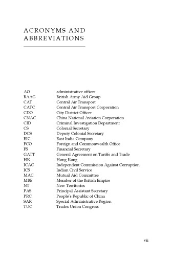 Governing Hong Kong: Administrative Officers from the Nineteenth Century to the Handover to China, 1862–1997