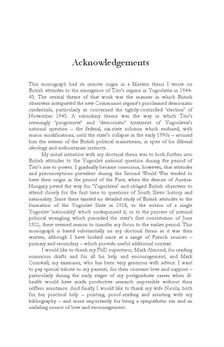 Great Britain and the Creation of Yugoslavia: Negotiating Balkan Nationality and Identity