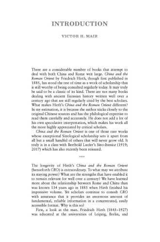 China and the Roman Orient: Researches into their Ancient and Medieval Relations as Represented in Early Chinese Records