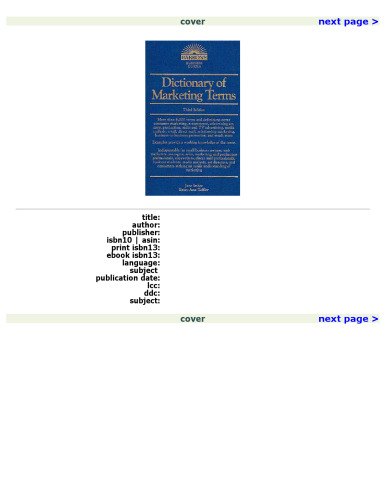 Dictionary of Marketing Terms