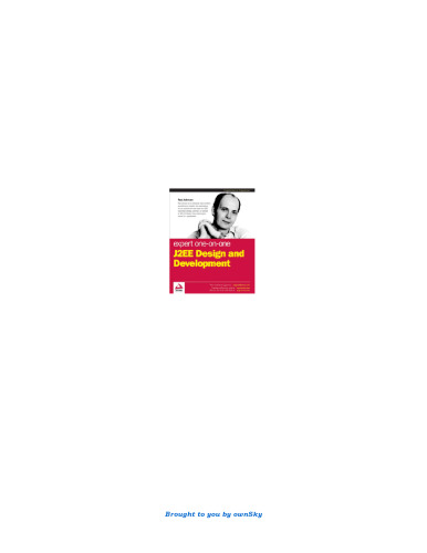 Expert One-on-One J2EE Design and Development