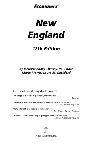 Frommer's New England (2004) (Frommer's Complete)