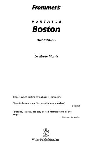 Frommer's Portable Boston (2005) (Frommer's Portable)