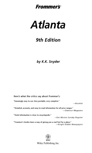 Frommer's Atlanta (2005) (Frommer's Complete)