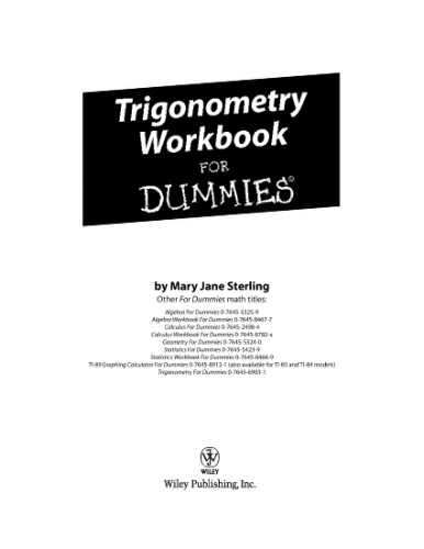 Trigonometry Workbook For Dummies