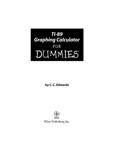 TI-89 graphing calculator for dummies