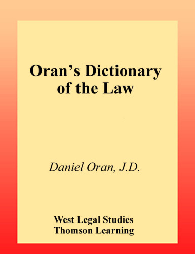 Oran's Dictionary of the Law, 3E