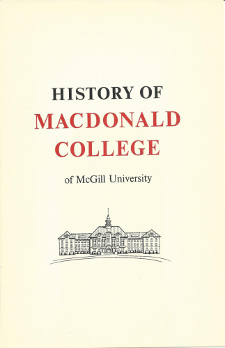 History of MacDonald College of McGill University: 1904-1955