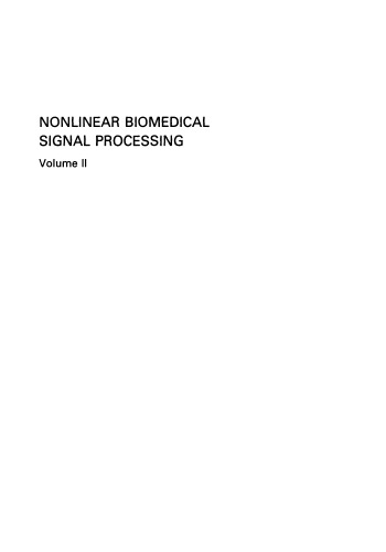 Nonlinear Biomedical Signal Processing: Dynamic Analysis and Modeling, Volume 2