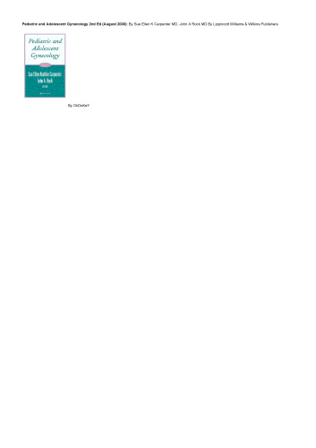 Pediatric and Adolescent Gynecology