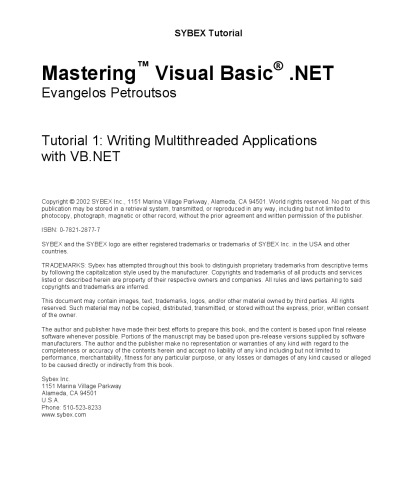 Mastering Visual Basic .NET