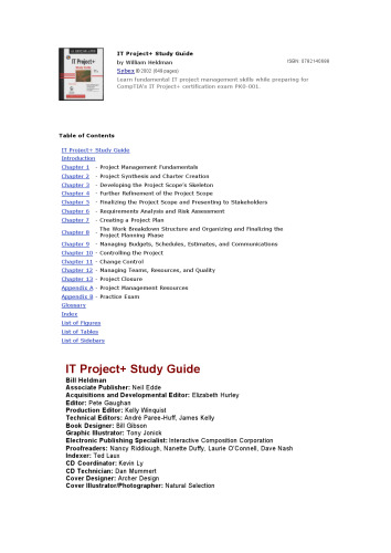 IT Project+ study guide