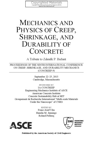 Mechanics and Physics of Creep, Shrinkage, and Durability of Concrete