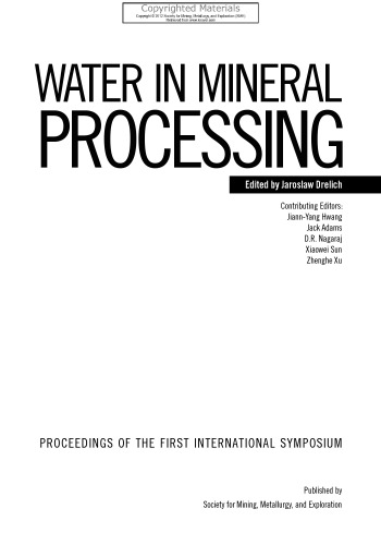 Water in Mineral Processing