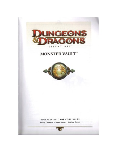 Monster Vault: An Essential Dungeons & Dragons Kit (4th Edition D&D)