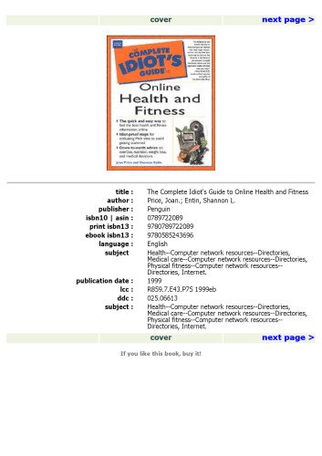 The Complete Idiot's Guide to Online Health & Fitness