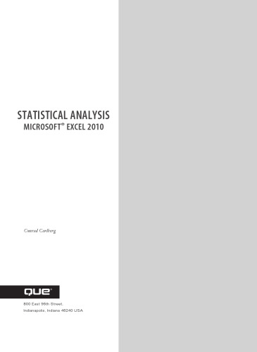 Statistical analysis : Microsoft Excel 2010