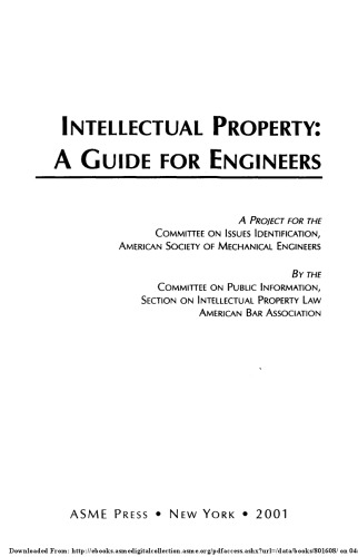 Intellectual property : a workshop for engineers