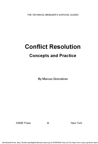 Conflict resolution : concepts and practice