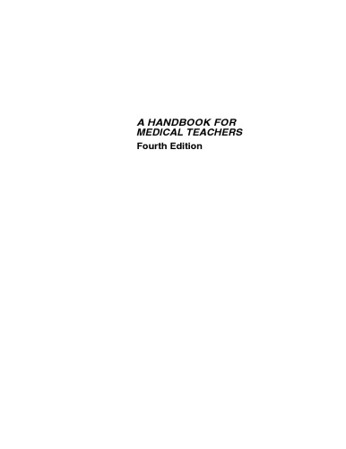 A Handbook for Medical Teachers