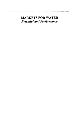 Markets for Water: Potential and Performance