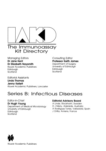 The Immunoassay Kit Directory: Volume 1: Part 3 December 1995