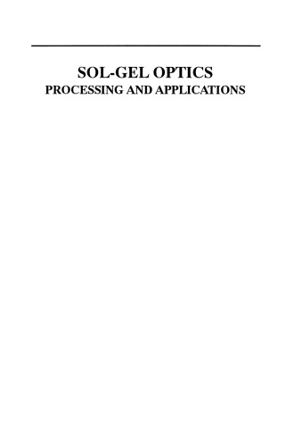 Sol-Gel Optics: Processing and Applications