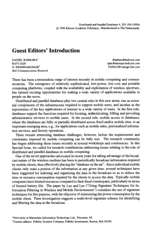 Databases and Mobile Computing
