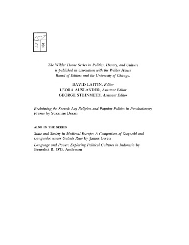 Reclaiming the Sacred: Lay Religion and Popular Politics in Revolutionary France