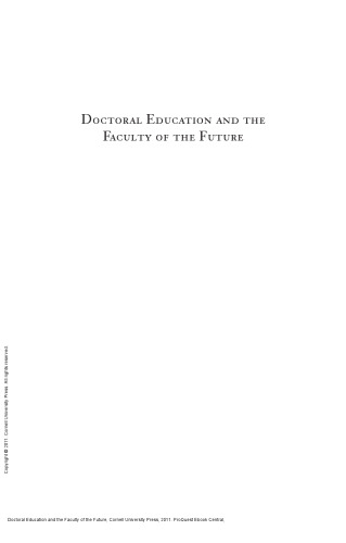 Doctoral Education and the Faculty of the Future