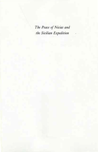 The Peace of Nicias and the Sicilian Expedition