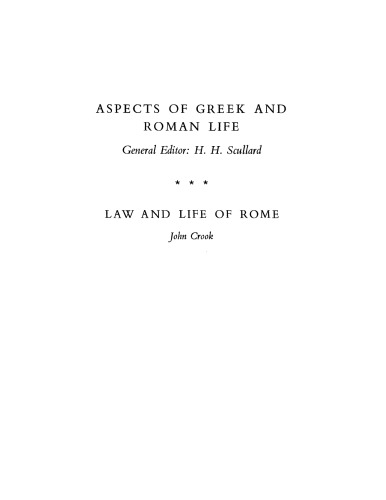 Law and life of Rome