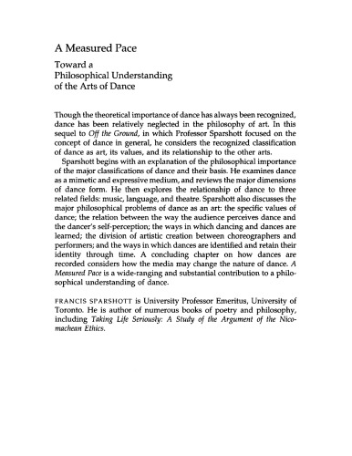 A measured pace: towards a philosophical understanding of the arts of dance