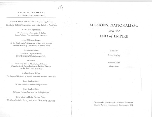 Missions, Nationalism, and the End of Empire