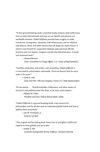 Global California: Rising to the Cosmopolitan Challenge