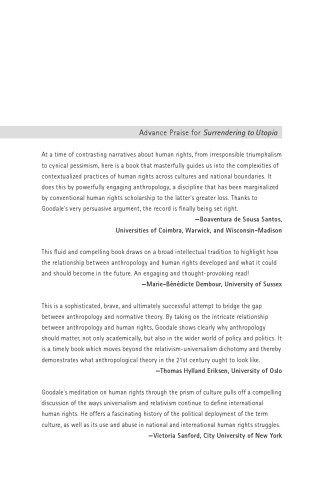 Surrendering to Utopia: An Anthropology of Human Rights