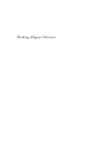 Thinking Allegory Otherwise