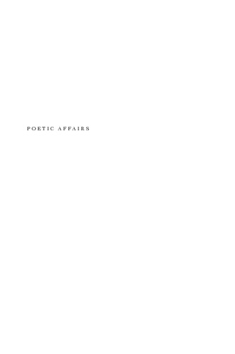 Poetic Affairs: Celan, Grünbein, Brodsky