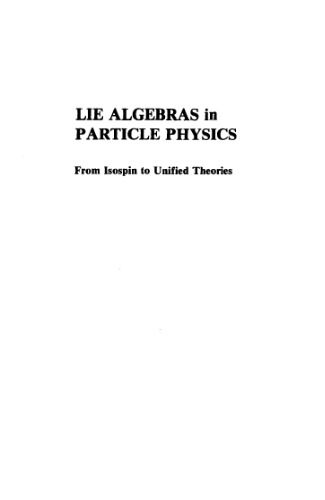 Lie algebras in particle physics