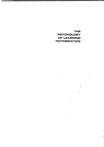The Psychology of Learning Mathematics