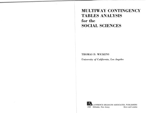 Multiway contingency tables analysis for the social sciences