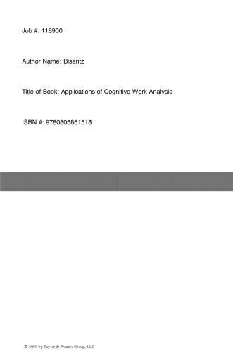 Applications of cognitive work analysis