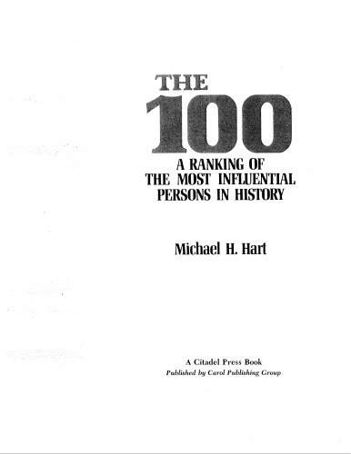 The 100: A Ranking Of The Most Influential Persons In History