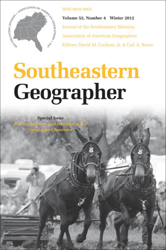 Southeastern Geographer: Winter 2012 Issue