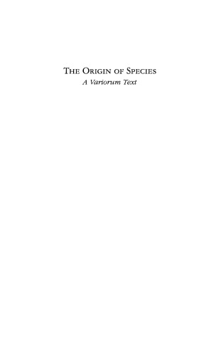 The Origin of Species: A Variorum Text