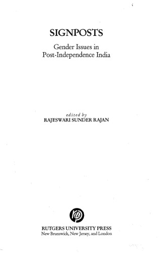 Signposts : gender issues in post-independence India